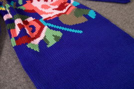 2013秋冬新款韓版電腦繡花針織連衣裙 玫瑰綻放的優雅長裙